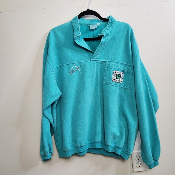 Vintage Other - Vintage 90s Whistler Blue Cotton Sweatshirt 1990s Grunge Preppy Ski Preppy 1990s